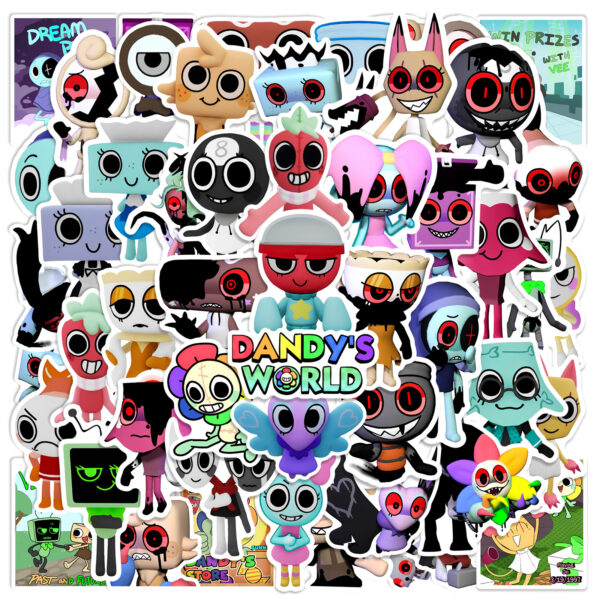 ZY0636H 50pc/pack Dandy's World game sticker