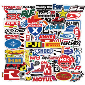 QW0245A 50PCS/pack Racing car logo Stickers