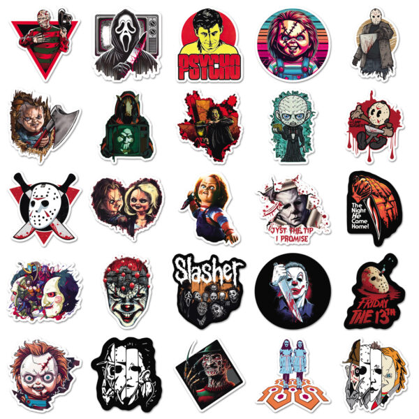 qw0336a 50pc/pack horror movie stickers