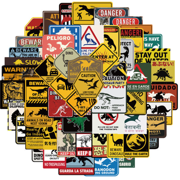 qw0382a 60pc/pack Jurassic Park logo Stickers