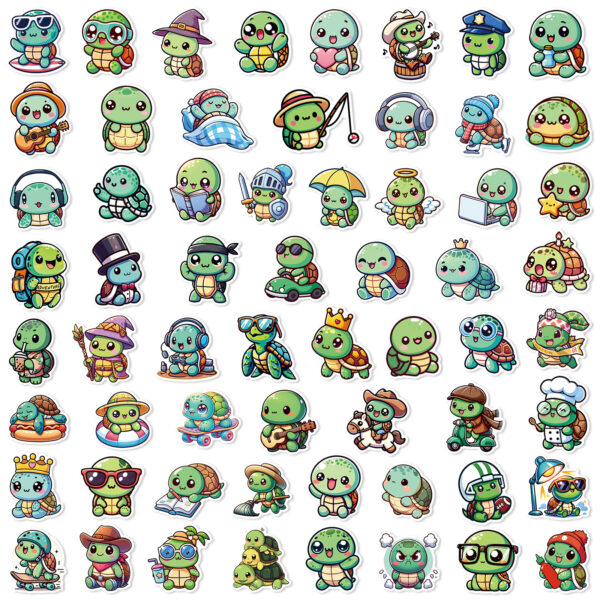 ZY0631H 60PCS/pack silly turtle sticker