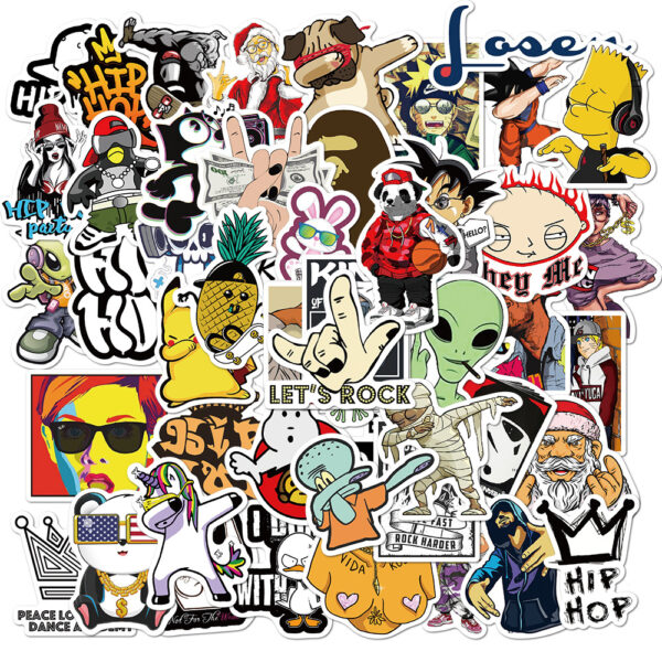 QW0170A 50PCS/pack Gangster Hip-Hop Rock