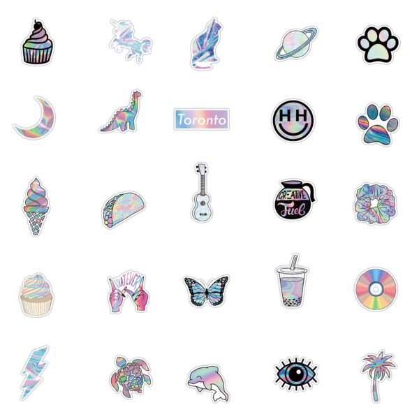 QW0007A  50PCS/pack Holographic laser Sticekr