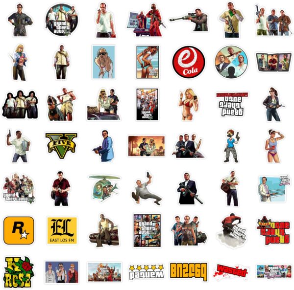 QW0826A 50PC/pack GTA game stickers