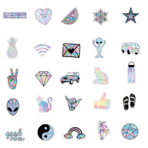 QW0007A  50PCS/pack Holographic laser Sticekr
