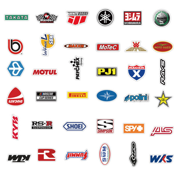 QW0245A 50PCS/pack Racing car logo Stickers
