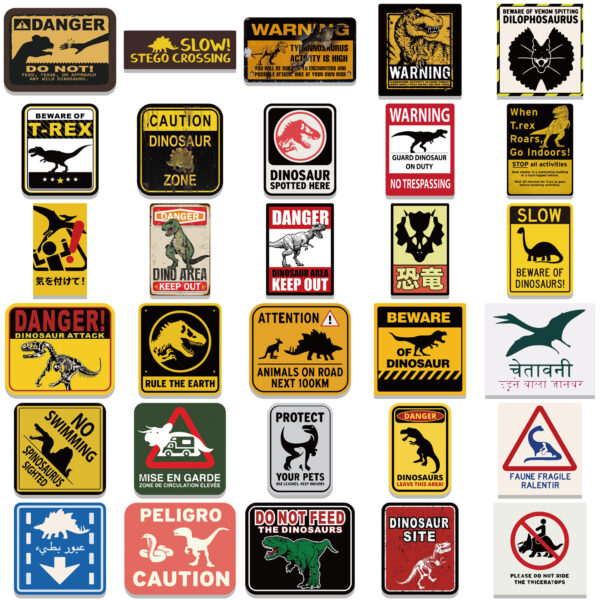 qw0382a 60pc/pack Jurassic Park logo Stickers