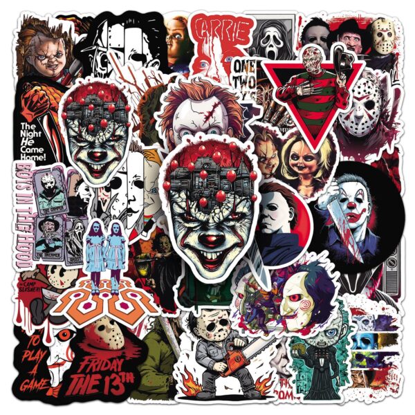 qw0336a 50pc/pack horror movie stickers