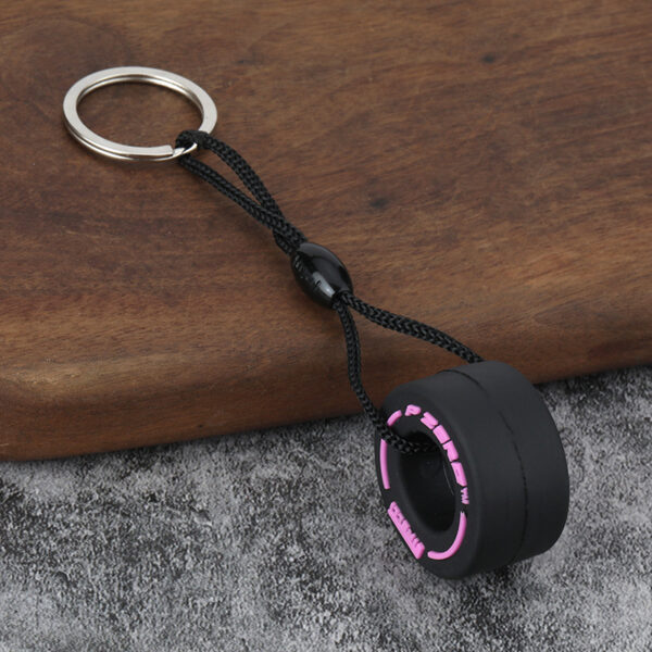 ZY1037A PVC soft rubber tire keychain
