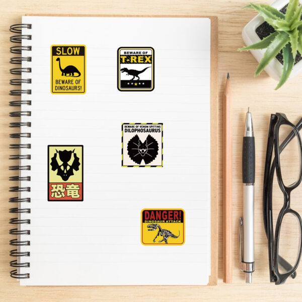 qw0382a 60pc/pack Jurassic Park logo Stickers