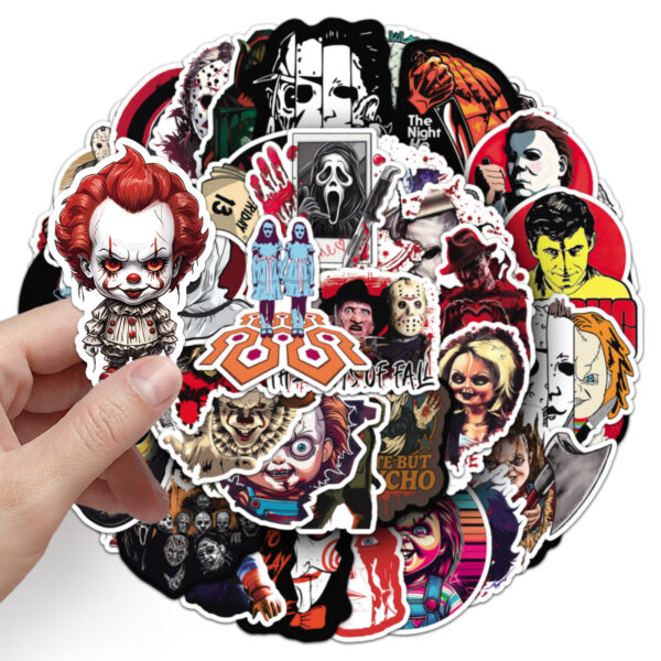 qw0336a 50pc/pack horror movie stickers