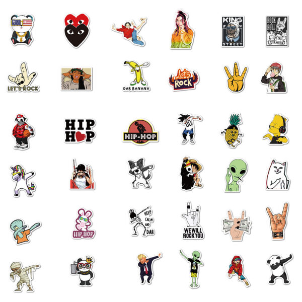 QW0170A 50PCS/pack Gangster Hip-Hop Rock