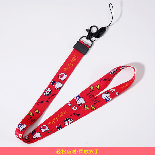 ZY0988A Cartoon polyester heat transfer detachable lanyard