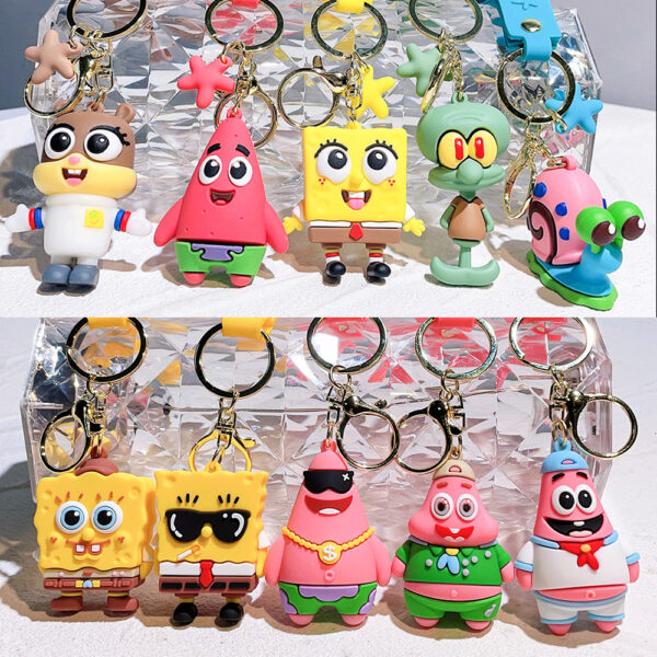 ZY1766A  SpongeBob SquarePants, Patrick Star, Mr. Octopus keychains